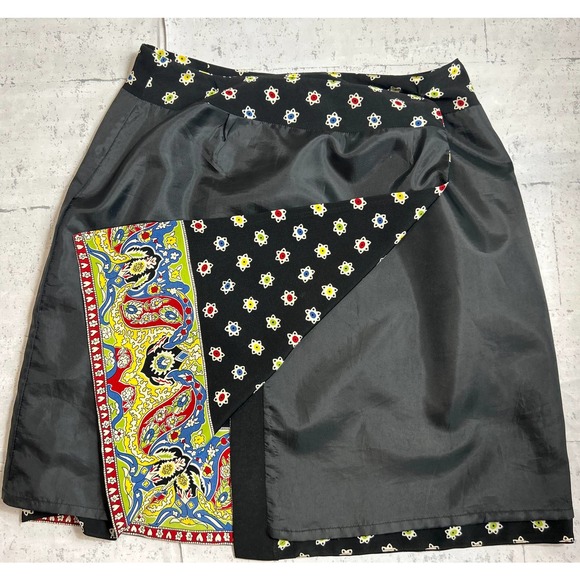 Vintage 90S Cambridge Dry Goods  Paisley and Stars Mini Wrap Skirt Size 4 - Picture 3 of 9